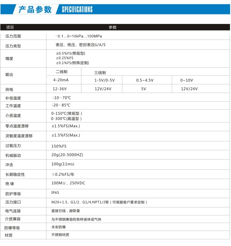 GPT220 耐高溫 壓力變送器