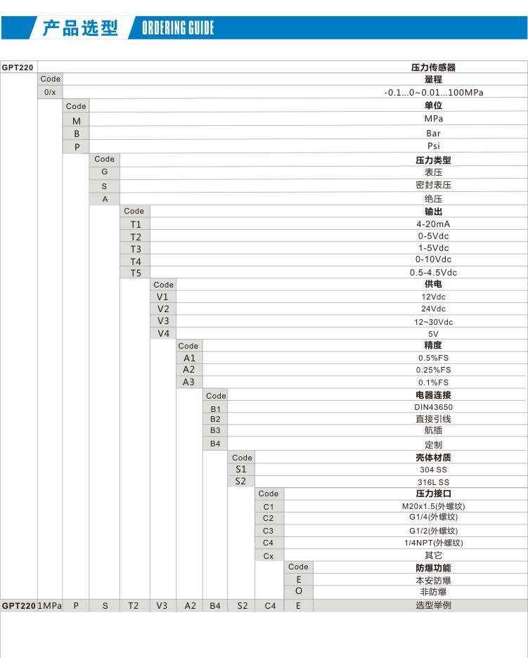 GPT220 耐高溫 壓力變送器