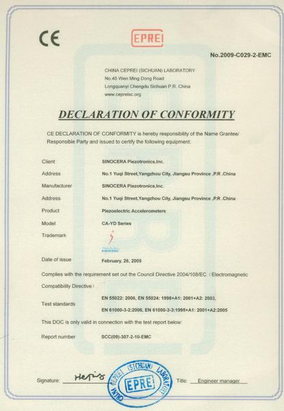 CE of CA-YD series(EN)