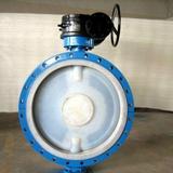 D341F46-16C 手動渦輪渦桿襯氟法蘭蝶閥 耐腐蝕耐酸堿蝶閥