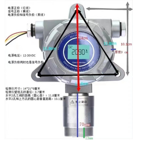 上海上自儀儀表HCK600系列固定式單一氣體檢測儀防爆氧氣一氧化碳氨氣可燃檢測儀