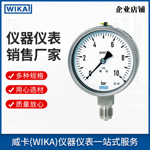 上海自儀銷售威卡wika壓力表EN837-1設(shè)計(jì) 抗沖擊工業(yè)用波登管壓力表232.50.100
