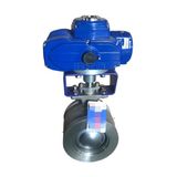 電動(dòng)對(duì)夾V型球閥 VQ977H/F 不銹鋼高溫蒸汽紙漿顆粒 粉塵比例切