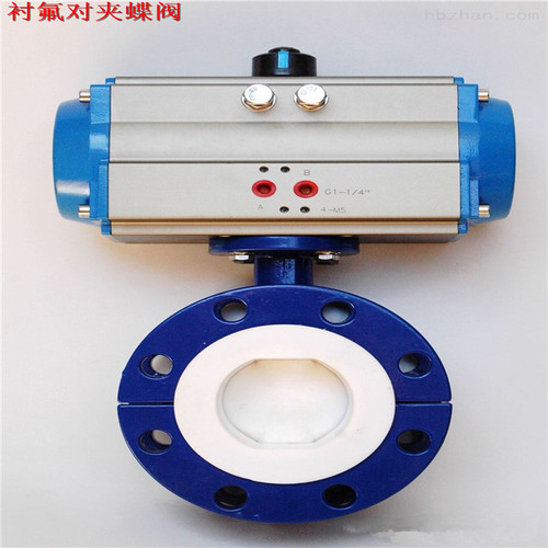 不銹鋼氣動蝶閥 軟密封對夾式襯氟蝶閥D671F4-10C/P 304
