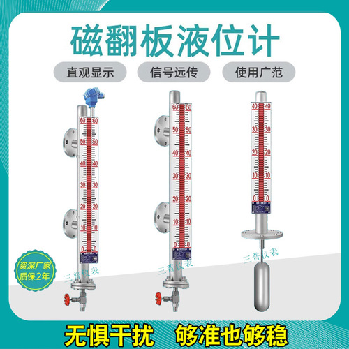 304不銹鋼磁翻板液位計(jì)磁性浮子鍋爐水位計(jì)油位計(jì)遠(yuǎn)程傳輸4-20ma上海自儀儀表