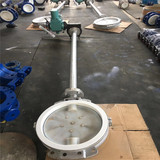 D371F4-10P 蝸輪傳動對夾式蝶閥 全襯四氟工業(yè)防腐蝕304不銹鋼