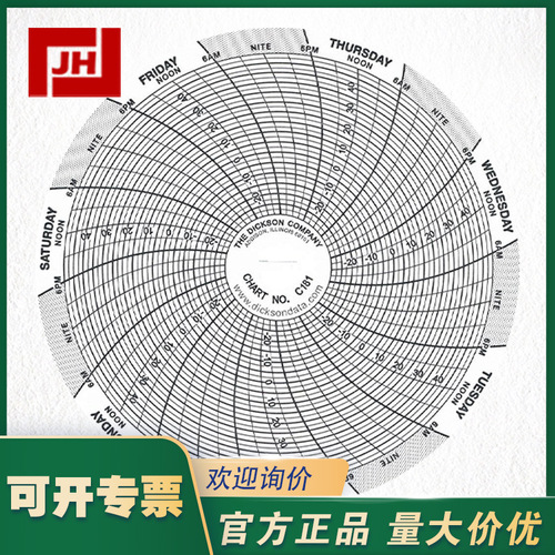 上海自儀銷售C181 DICKSON C181圓盤溫濕度記錄紙 60張/盒