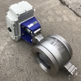 電動(dòng)V型球閥dn100不銹鋼對(duì)夾式紙漿燃?xì)夥蹓m顆粒切斷閥流量調(diào)節(jié)閥