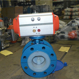 D641F46-16C 氣動襯四氟蝶閥法蘭式全襯氟氣動蝶閥鑄鋼不銹鋼蝶閥