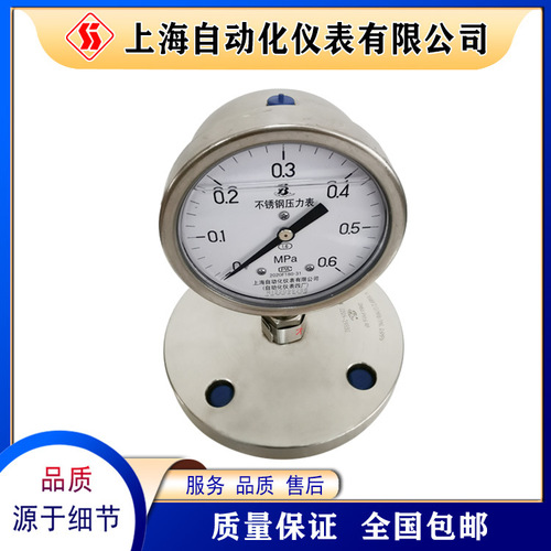 Y-100BZ/Z/MF/316不銹鋼隔膜壓力表充油耐震法蘭連接上海自動化儀