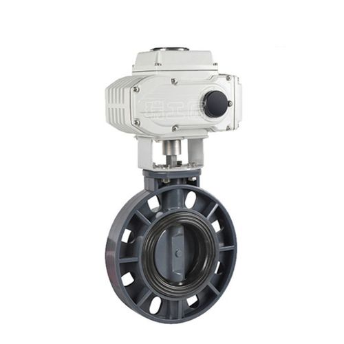 電動(dòng)塑料對(duì)夾蝶閥 D971X-10S 對(duì)夾式UPVC蝶閥 UPVC塑料電動(dòng)蝶閥