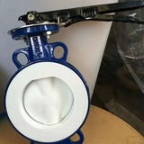 襯氟蝶閥D71F46-16C鑄鋼對夾手動蝶閥 耐酸堿耐腐蝕襯四氟蝶閥